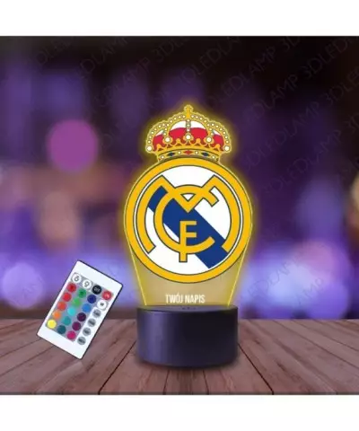 Lampka Nocna 3D LED LAMP z Nadrukiem Real Madryt
