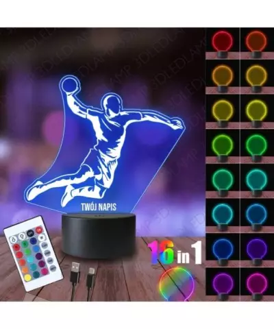 Lampka Nocna 3D LED LAMP Piłka Ręczna Szczypiornista