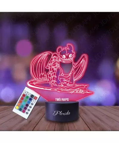 Lampka Nocna 3D LED LAMP Jak Wytresować Smoka Szczerbatek
