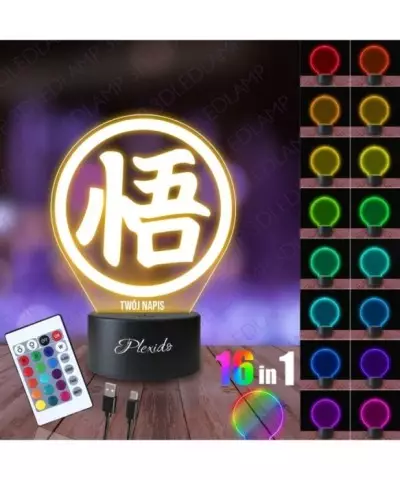 Lampka Nocna 3D LED LAMP Prezent dla fana Anime Dragon Ball Goku Symbol 2