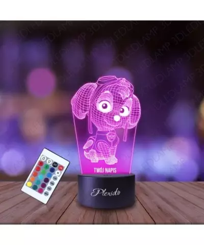 Lampka Nocna 3D LED LAMP Bajka Psi Patrol Piesek Skye